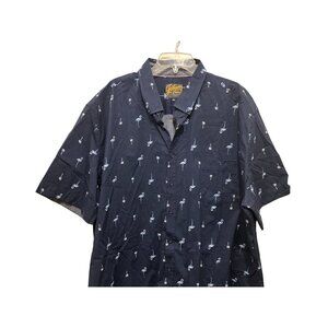 Men's Size 6XLarge Jonnie-O Shirt Blue Cotton Allover print